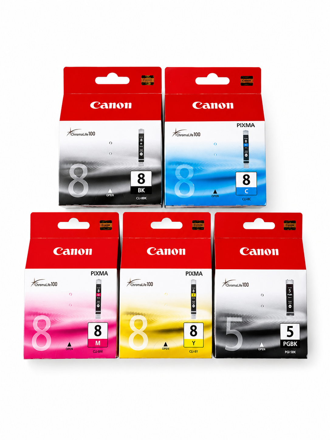Canon PIXMA Tintenpatronen Set PGI-5 + CLI-8 Schwarz, Cyan, Magenta, Gelb Original