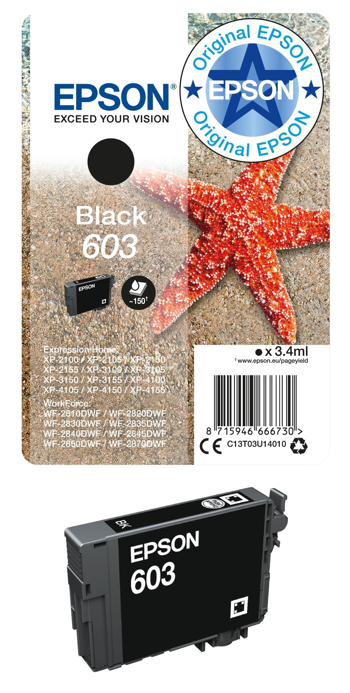Epson Singlepack Black 603 Ink