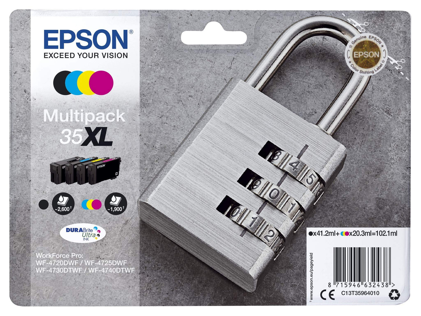 Epson Original Druckerpatronen Workforce PRO WF-4720 WF-4725 WF-4730 WF-4740 mit Kugelschreiber XL Multipack