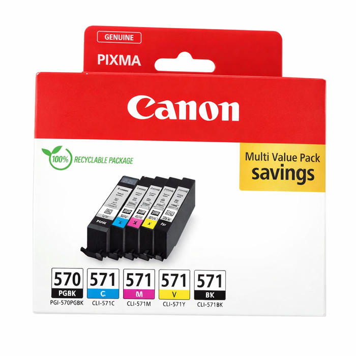 Canon PGI-570 / CLI-571 Tintenpatronen Multipack – 5 Farben PGBK/C/M/Y/BK
