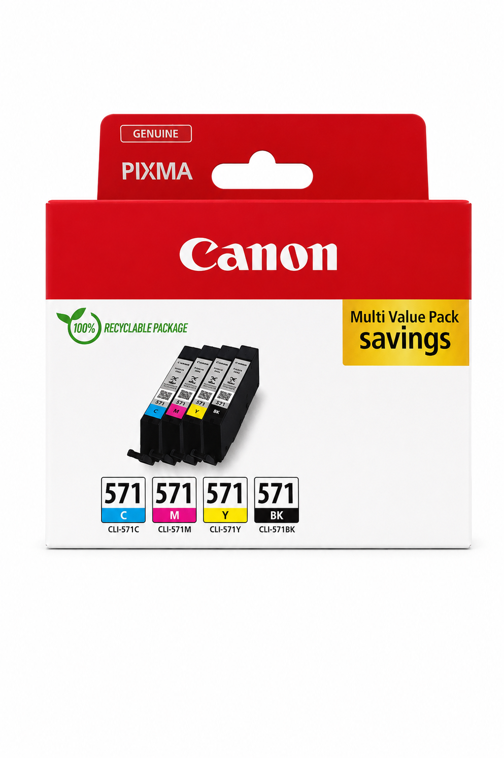 Canon PGI-571 Original Tintenpatronen Multipack (Cyan, Magenta, Gelb, Schwarz) für PIXMA MG5750, MG6850, TS5050, TS6050