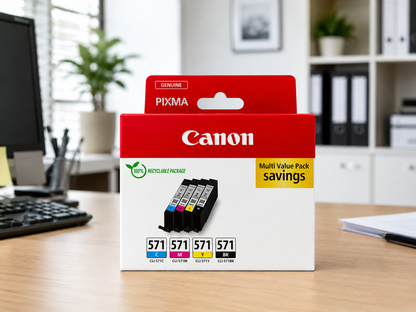 Canon PGI-571 Original Tintenpatronen Multipack (Cyan, Magenta, Gelb, Schwarz) für PIXMA MG5750, MG6850, TS5050, TS6050