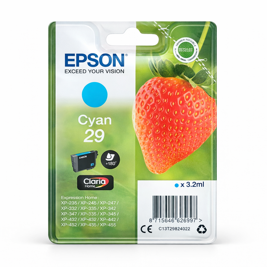 Epson 29 Druckerpatrone Cyan C13T29824012 Original Tintenpatrone