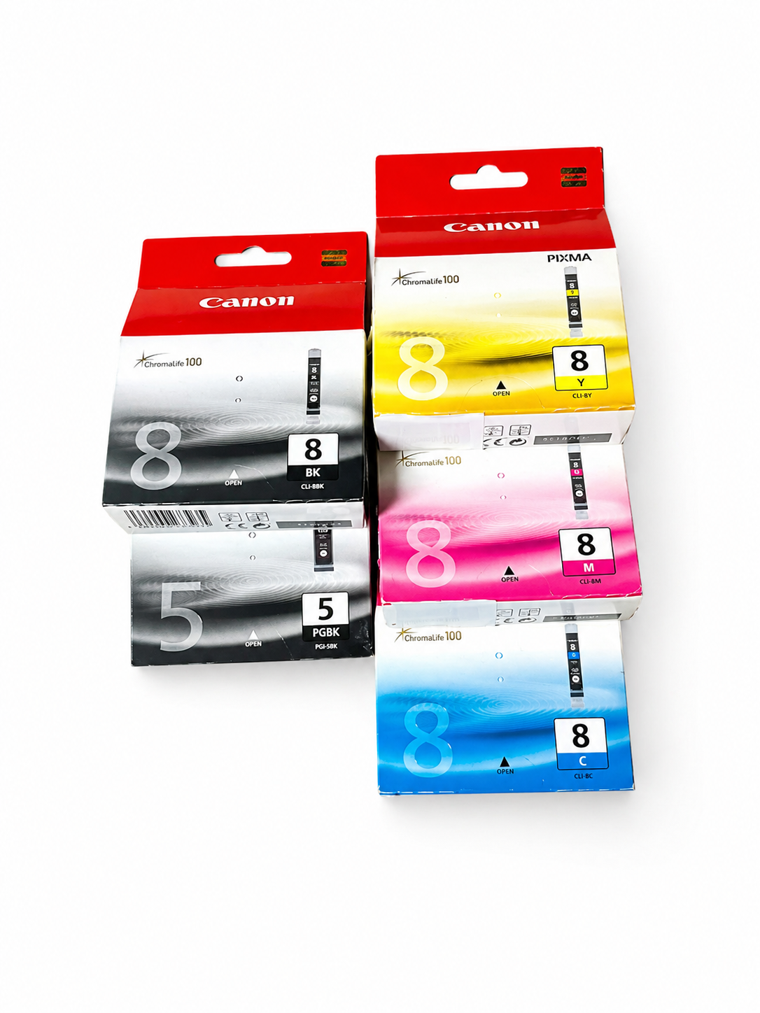 Canon PIXMA Tintenpatronen Set PGI-5 + CLI-8 Schwarz, Cyan, Magenta, Gelb Original