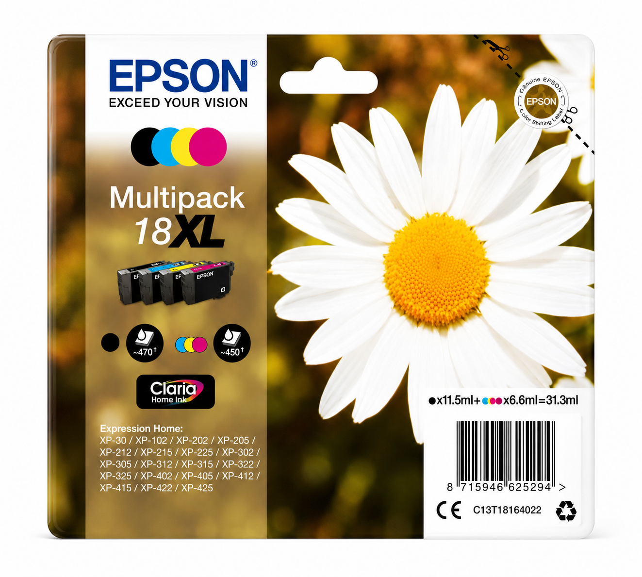 Original Epson 18XL Daisy Multipack Tintenpatronen mit Claria Home Ink