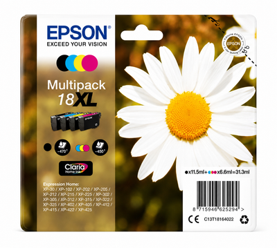 Original Epson 18XL Daisy Multipack Tintenpatronen mit Claria Home Ink