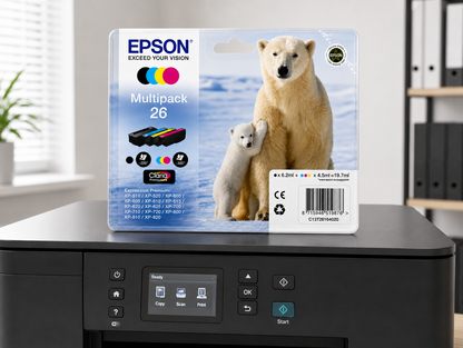 Epson 26 Multipack Eisbär T2616 C13T26164010 Original Druckerpatronen XP-600 XP-700 XP-800