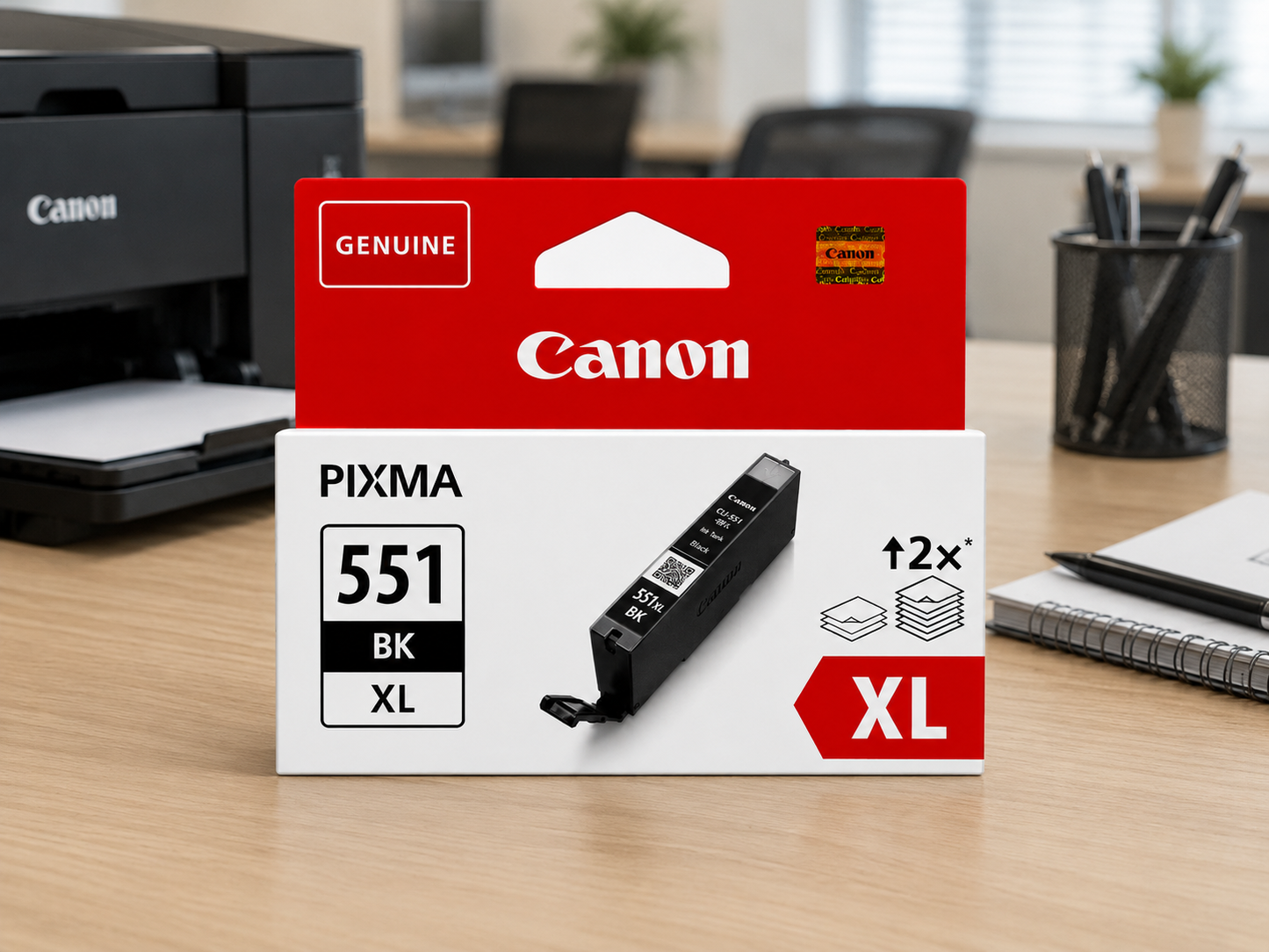Canon CLI-551BK XL Schwarz Original Tintenpatrone 6443B001 für PIXMA MG5550 MG6450 iP7250