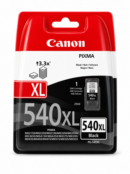 Canon PG-540XL Black Ink Cartridge High Yield for PIXMA MG2150 MG2250 MG3150 MG3250 MG3550 MX395 MX455
