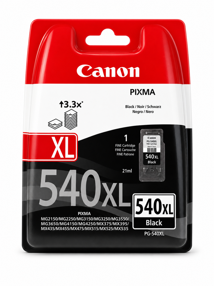 Canon PG-540XL Black Ink Cartridge High Yield for PIXMA MG2150 MG2250 MG3150 MG3250 MG3550 MX395 MX455