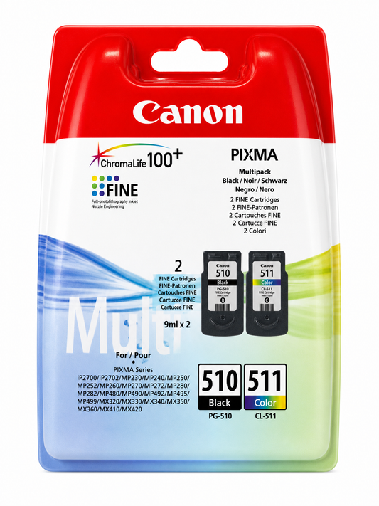 Canon PG-510 & CL-511 Tintenpatronen Multipack Schwarz & Farbe für PIXMA MG2150 MG2250 MP230 MX320