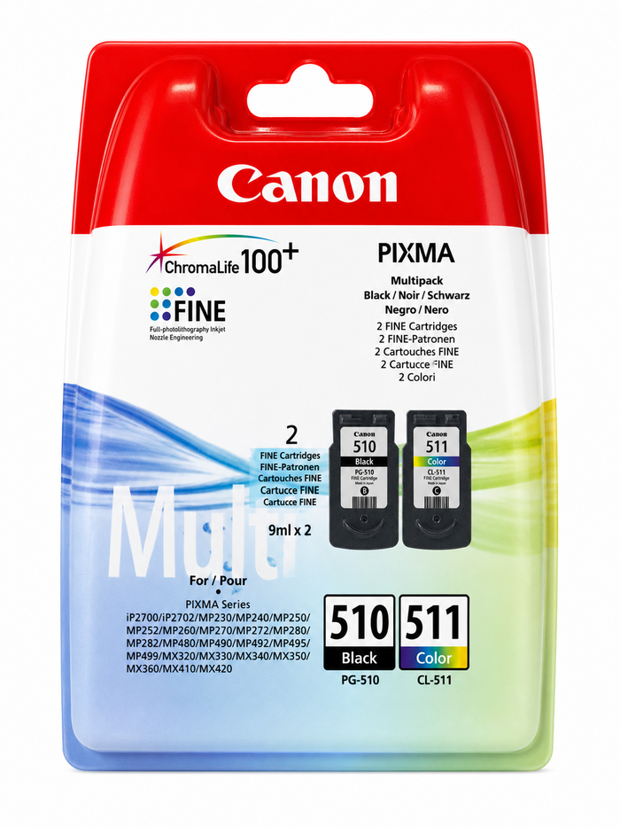Canon PG-510 & CL-511 Tintenpatronen Multipack Schwarz & Farbe für PIXMA MG2150 MG2250 MP230 MX320