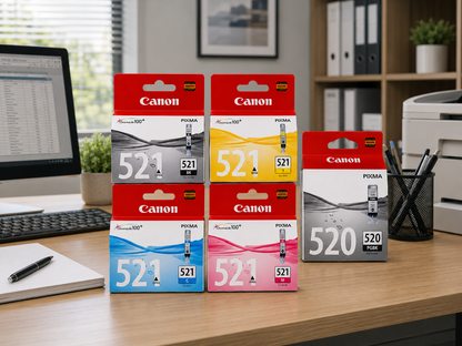 Genuine Canon PGI-520 / CLI-521 Ink Cartridge Multipack (5-Pack) for PIXMA MP550, MP560, MP640, iP4700