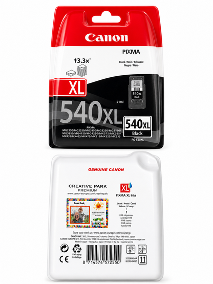 Canon PG-540XL Black Ink Cartridge High Yield for PIXMA MG2150 MG2250 MG3150 MG3250 MG3550 MX395 MX455
