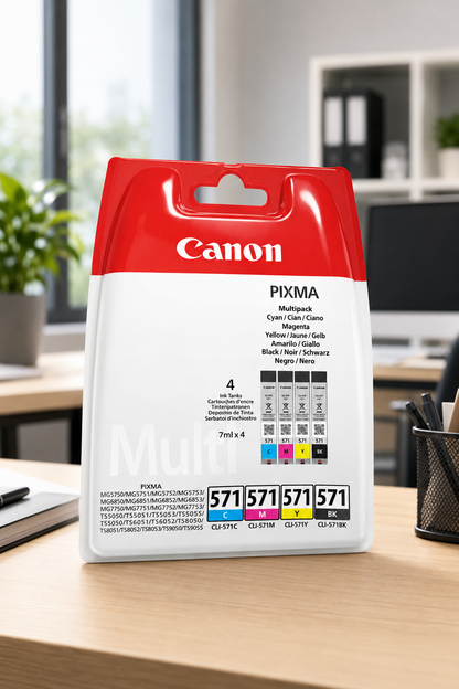 Canon PGI-571 Original Tintenpatronen Multipack (Cyan, Magenta, Gelb, Schwarz) für PIXMA MG5750, MG6850, TS5050, TS6050