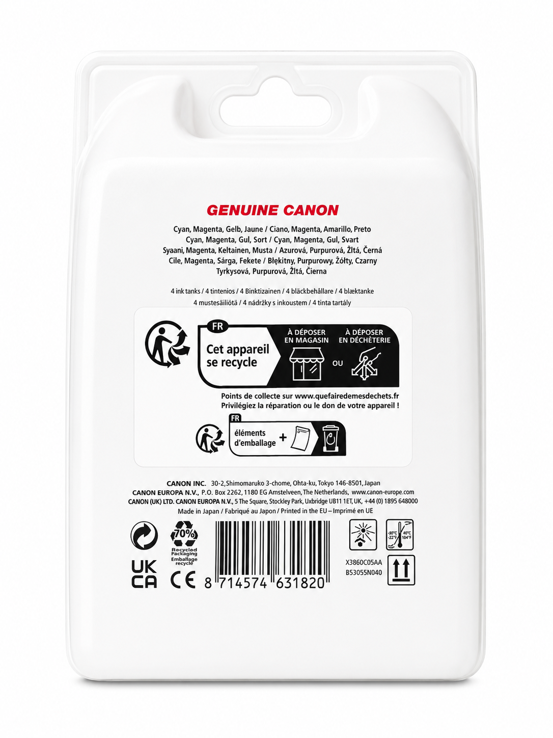 Canon PGI-571 Original Tintenpatronen Multipack (Cyan, Magenta, Gelb, Schwarz) für PIXMA MG5750, MG6850, TS5050, TS6050