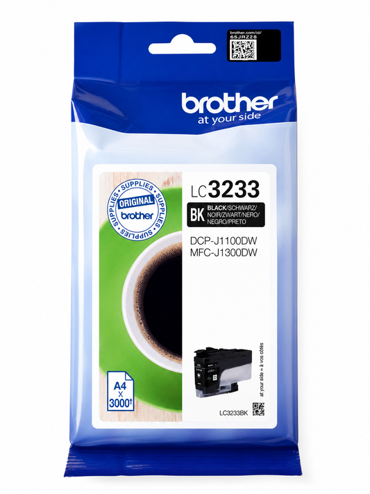 Brother LC3233BK Schwarz – Original Brother Tintenpatrone mit hoher Reichweite