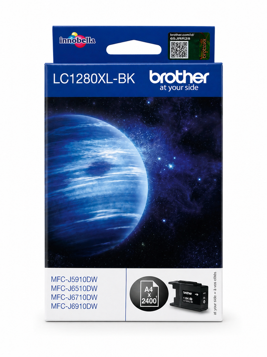 Original Brother LC1280XL BK Tintenpatrone Schwarz für MFC-J5910DW, MFC-J6510DW, MFC-J6710DW, MFC-J6910DW