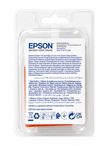 Original Epson 603 Cyan Tintenpatrone C13T03U24010 für Expression Home XP-2100, XP-3100 & WorkForce WF-2830, WF-2850