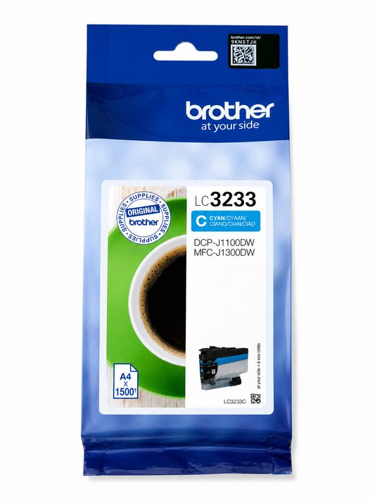 Brother LC3233 Cyan Original Ink Cartridge – High Yield (1,500 Pages)