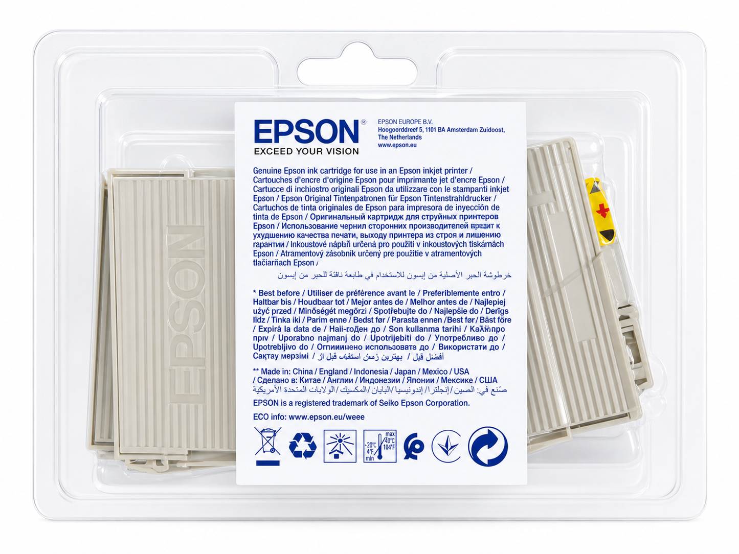 Original Epson T0715 Multipack (Cheetah) DURABrite Ultra Ink for Stylus DX4000, DX7400, DX8400, SX100 Series