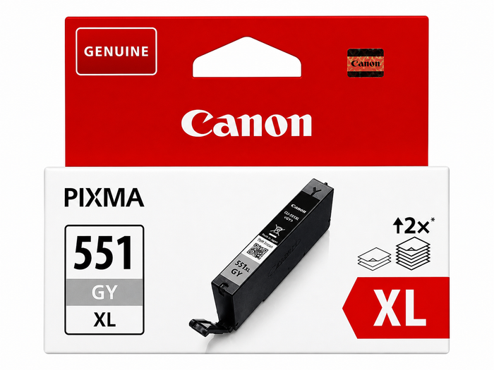 Original Canon CLI-551XL Grey High Yield Ink Cartridge for PIXMA MG6350, MG7150, MG7550, iP8750