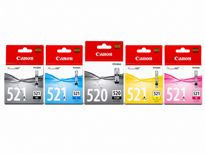 Genuine Canon PGI-520 / CLI-521 Ink Cartridge Multipack (5-Pack) for PIXMA MP550, MP560, MP640, iP4700