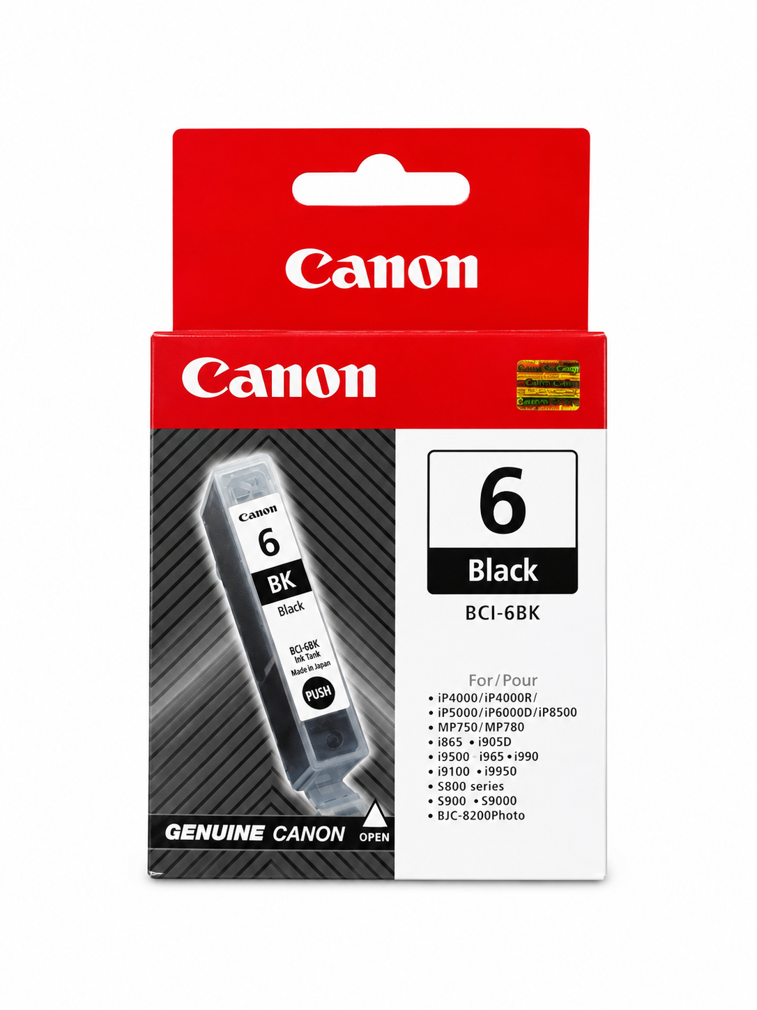 Original Canon BCI-6BK Schwarze Tintenpatrone für PIXMA iP4000, iP5000, MP750, MP780