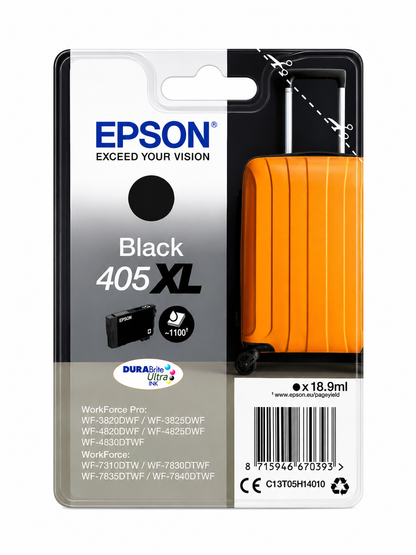 Original Epson 405XL Schwarze Tintenpatrone Koffer für WorkForce Pro WF-3820, WF-4830, WF-7840
