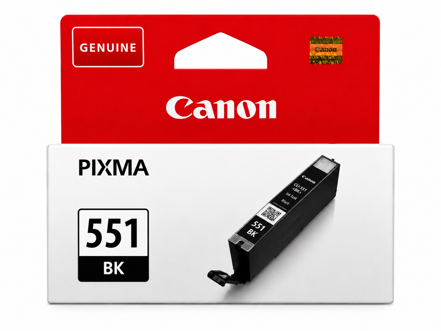 Original Canon CLI-551BK Schwarze Tintenpatrone – Standardreichweite für PIXMA MG5550, MG6450, iP7250