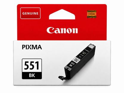 Original Canon CLI-551BK Schwarze Tintenpatrone – Standardreichweite für PIXMA MG5550, MG6450, iP7250