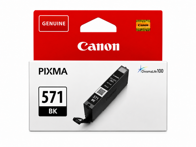 Original Canon CLI-571BK Schwarze Tintenpatrone – Standardreichweite für PIXMA MG5750, MG6850, TS5050