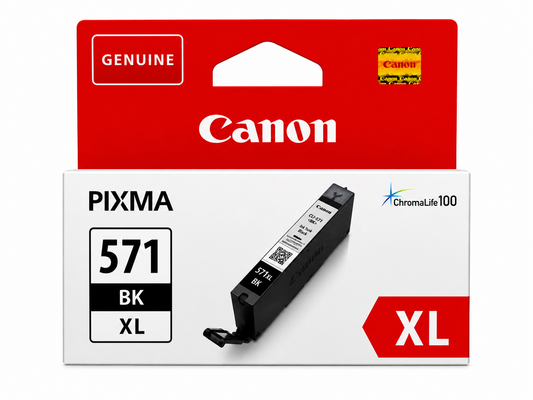Canon CLI-571BK XL Original Schwarze Tintenpatrone – Hohe Reichweite für PIXMA MG5750, MG6850, TS5050