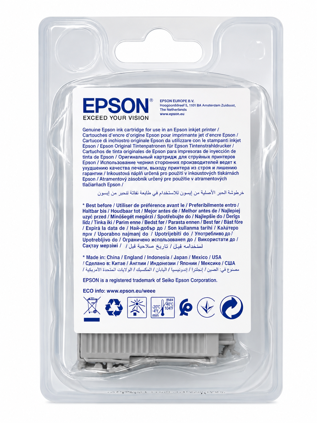 Original Epson T1281 Schwarzer Tintentank C13T12814022 mit DURABrite Ultra Tinte