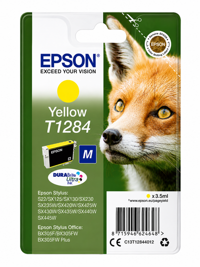 Original Epson T1284 Gelber Tintentank C13T12844012 mit DURABrite Ultra Tinte