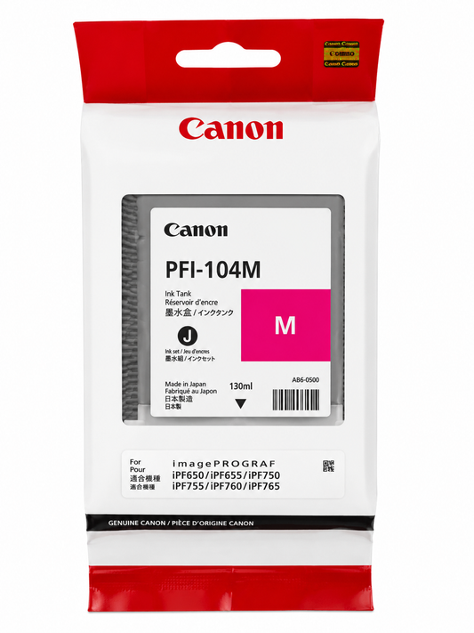 Original Canon PFI-104M Magenta Tintentank 3631B001 – 130 ml für imagePROGRAF iPF650, iPF750