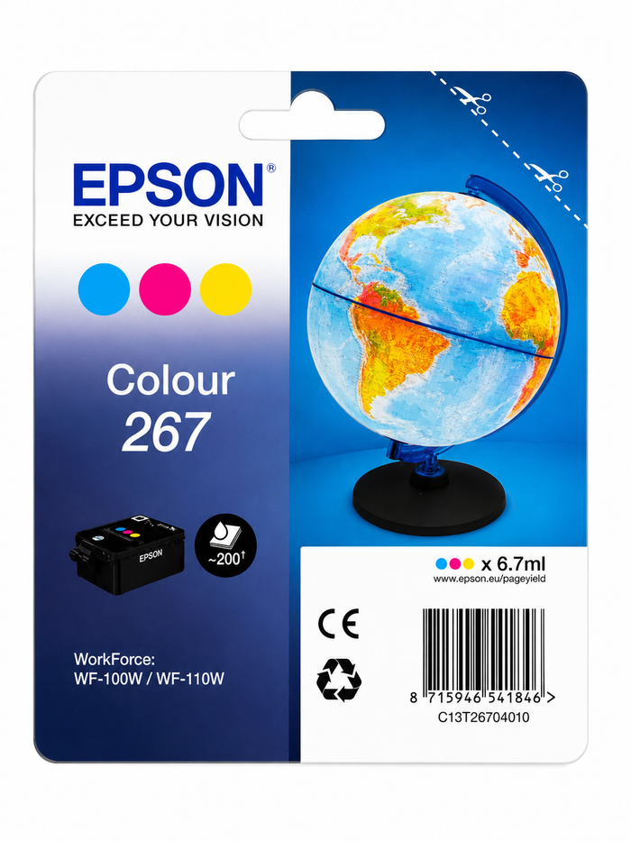 Original Epson 267 Farbtintenpatrone (C13T26704010) – Globe Serie