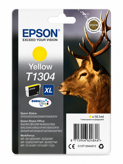 Epson T1304 Gelbe XL Tintenpatrone für WorkForce WF-7515, WF-3520DWF und Stylus Office