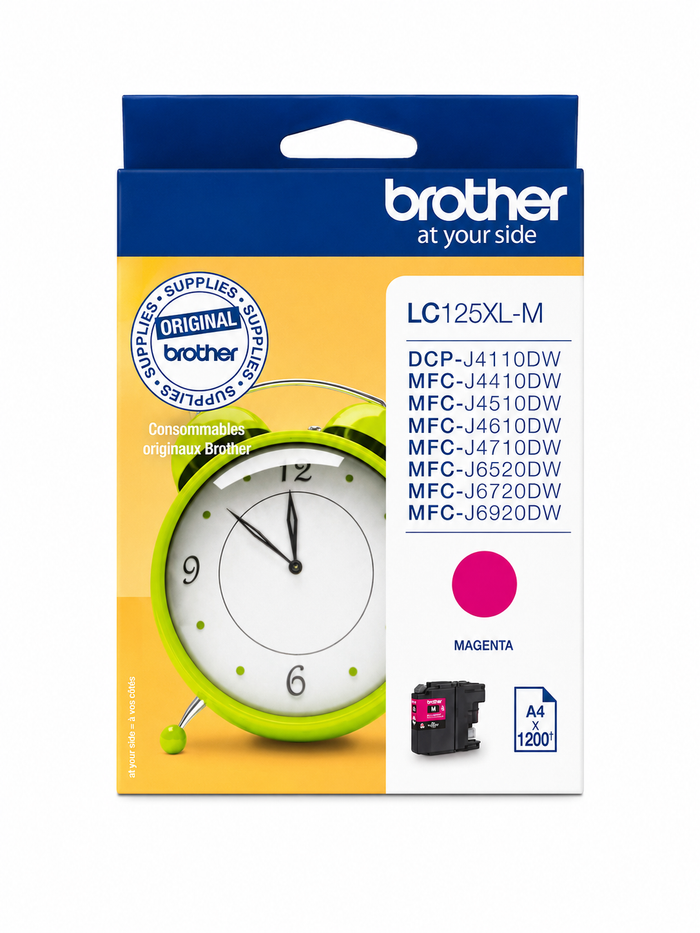 Brother LC125XL Magenta Tintenpatrone mit hoher Reichweite für MFC-J6520DW, MFC-J6920DW und DCP-J4110DW