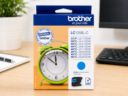 Brother LC125XL Cyan Tinte mit hoher Reichweite für MFC-J6520DW, MFC-J6920DW und DCP-J4110DW
