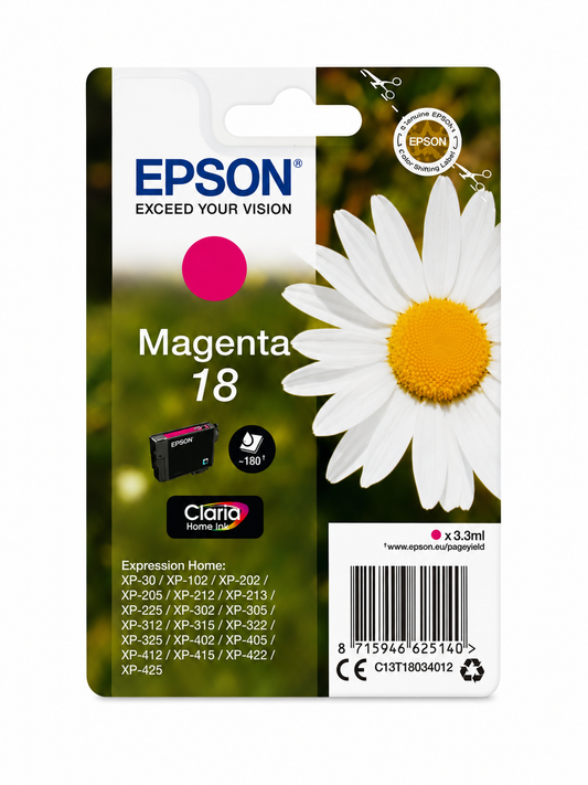 Original Epson 18 Daisy Tintenpatrone Magenta C13T18034012