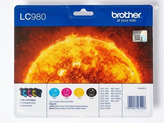 Original Brother LC980 Multipack Tintenpatronen (BK/C/M/Y)