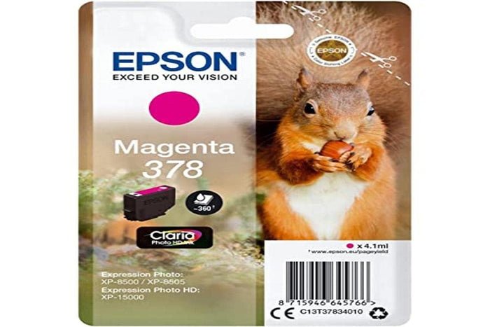 Epson 378 4.1 ml 360 Seiten magenta Tintenpatrone – Tintenpatronen (Epson, magenta, Expression Photo xp-8500, xp-8505 Expression Photo HD xp-15000, 4,1 ml, 360 Seiten)