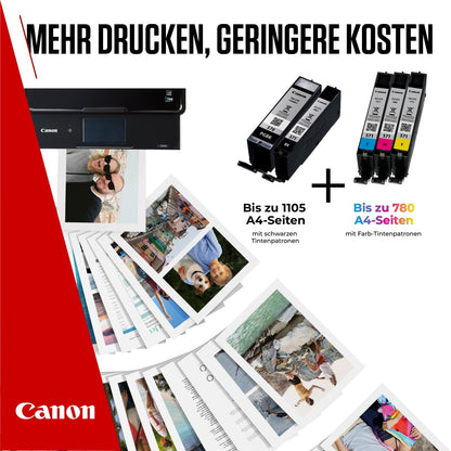 Canon PGI-570 BK CLI-571 BK C M Y PGBK Vorteilspack 5 Tintenpatronen (Schwarz, Cyan, Magenta, Gelb, Pigment-Schwarz) Original [Umweltfreundliche Recycle-Kartonverpackung 2024]