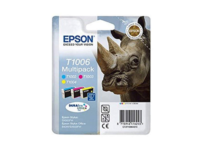 Epson T1006 Nashorn, wisch- und wasserfeste Tinte (Multipack 3-farbig) (CYM)