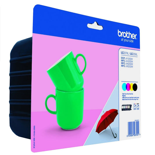 Brother LC227XL/LC225XL Original Tintenpatronen, Cyan/Magenta/Gelb/Schwarz