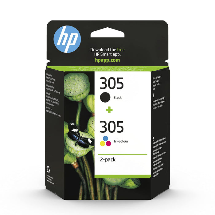 HP Inkjet Printer, Schwarz mit Tricolor, Multipack