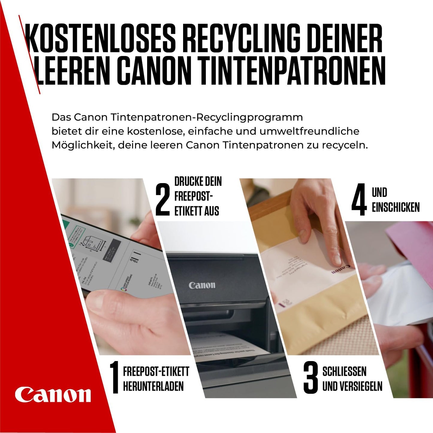 Canon PGI-570 BK CLI-571 BK C M Y PGBK Vorteilspack 5 Tintenpatronen (Schwarz, Cyan, Magenta, Gelb, Pigment-Schwarz) Original [Umweltfreundliche Recycle-Kartonverpackung 2024]
