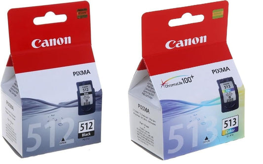 Canon PG-512 Black & CL-513 Colour Ink Cartridge Bundle Pack